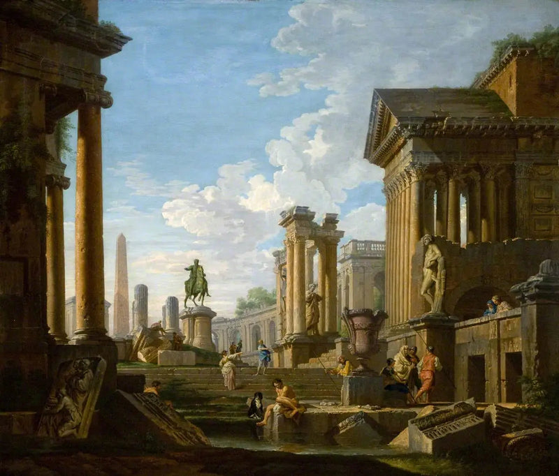 Ruin och romerska figurer - Giovanni Paolo Panini