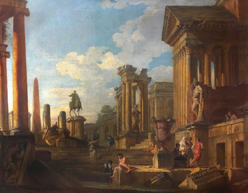 Romerska ruiner med figurer - Giovanni Paolo Panini