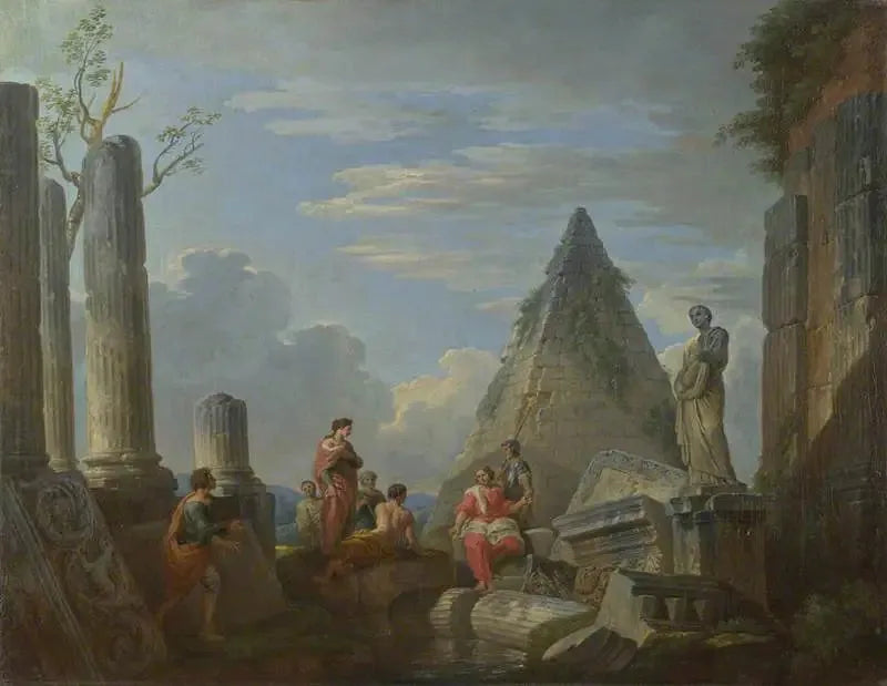 Romerska ruiner med figurer - Giovanni Paolo Panini