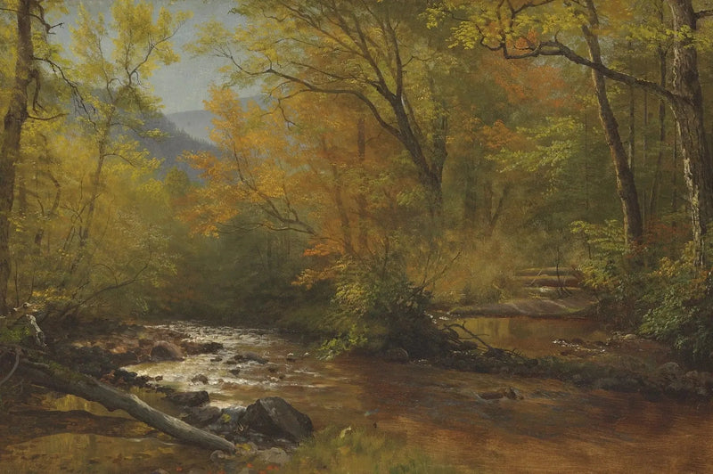 Bäck i skogen - Albert Bierstadt