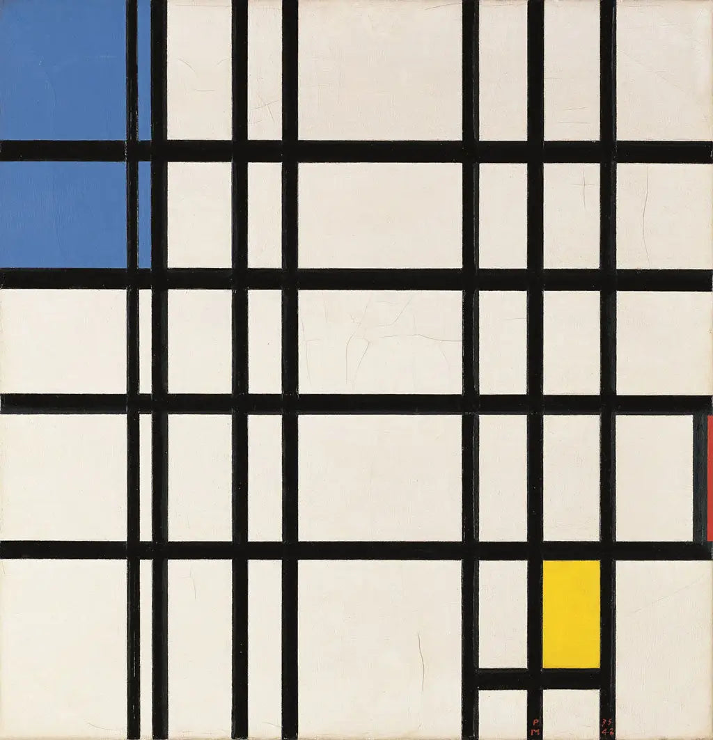 Rythme de lignes droites (et couleur?) - Piet Mondrian image 1 reproduction artisanale de tableau