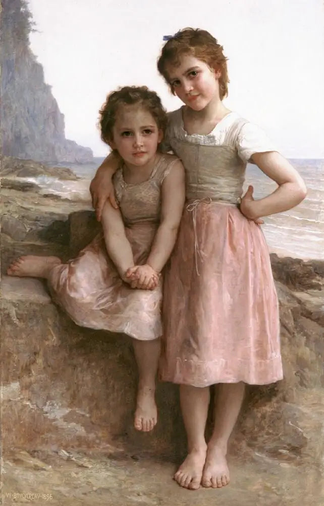 Systrar vid stranden - Bouguereau