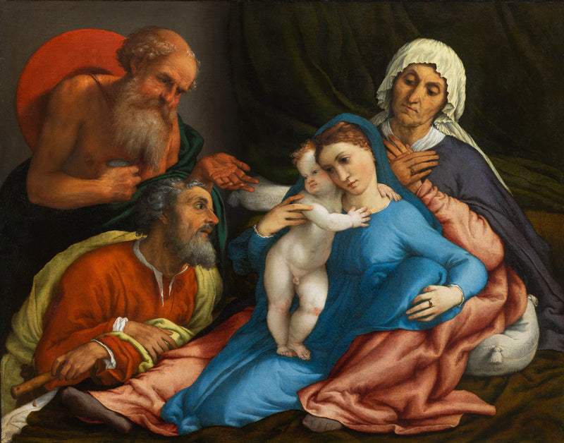 Sacra Famiglia med helgonen Girolamo och Anna - Lorenzo Lotto