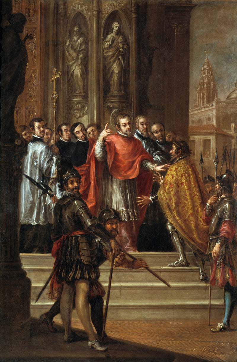 Saint Ambroise som befriar kejsar Theodosius - Juan de Valdés Leal