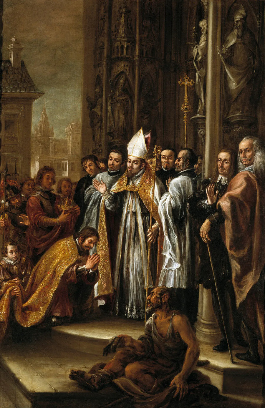 Saint Ambroise absolverar kejsaren Theodosius - Juan de Valdés Leal