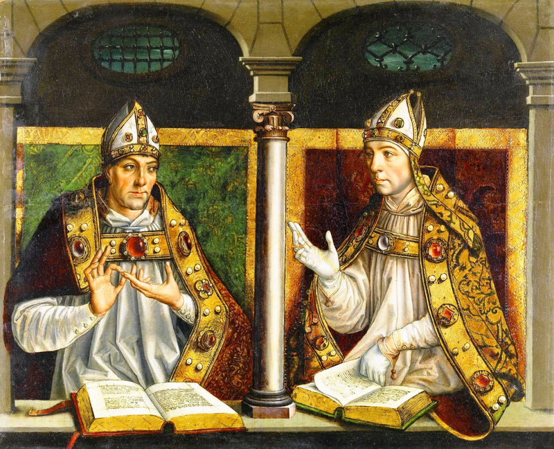 Saint Ambroise och Saint Augustin - Pedro Berruguete
