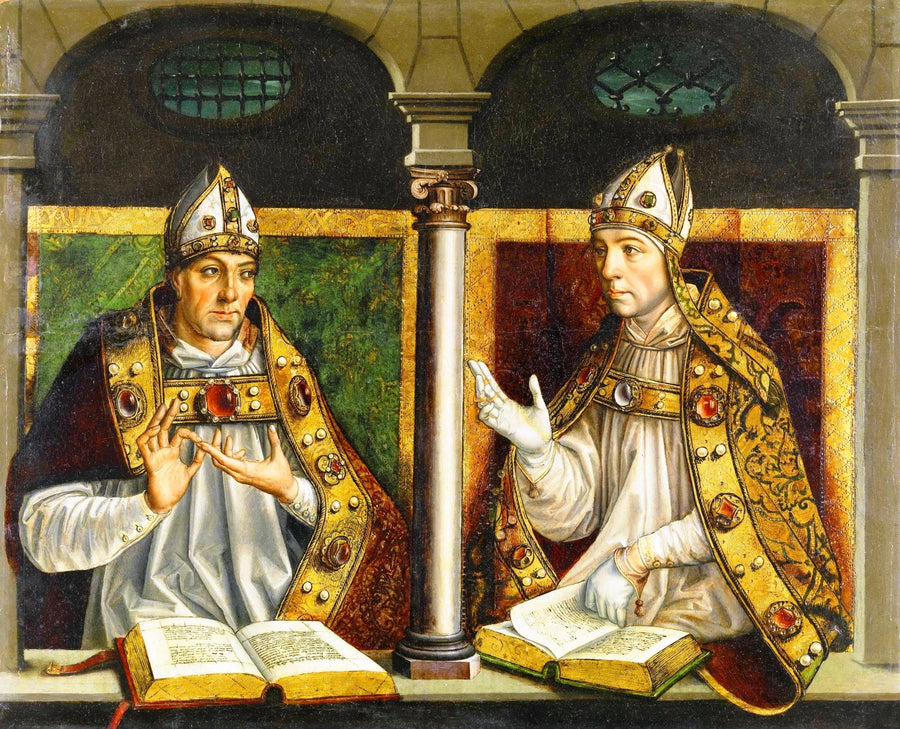 Saint Ambroise och Saint Augustin - Pedro Berruguete