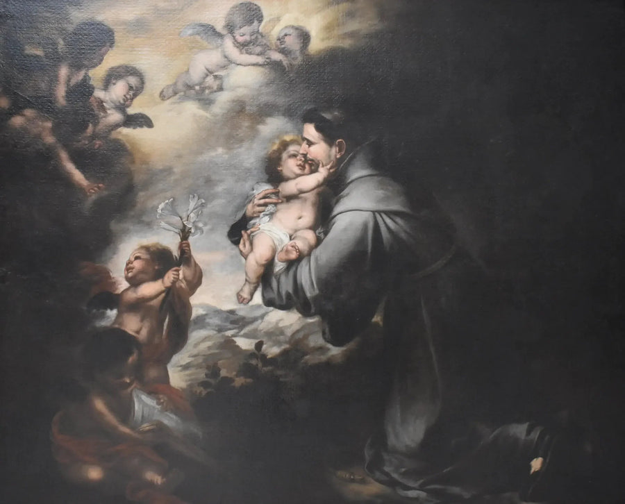 Saint Antoine de Padoue som tillber det lilla Jesusbarnet - Bartolomé Esteban Murillo