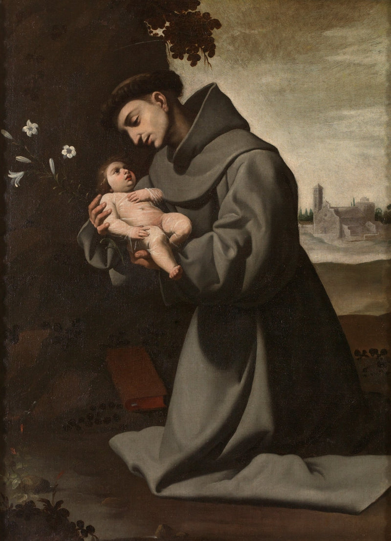 Saint Antoine de Padoue med Barn Jesus - Francisco de Zurbarán