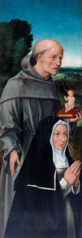 Saint Antoine de Padoue med en nunna - Gérard David