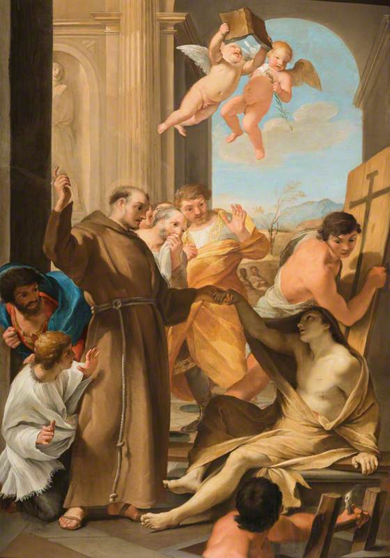 Saint Antoine de Padoue väcker en död - Andrea Sacchi