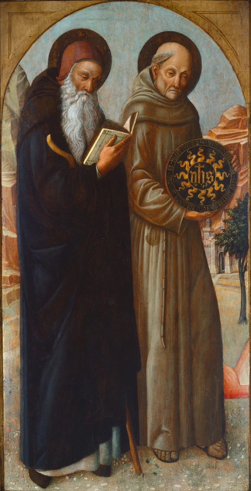Saint Antoine l'abbé och Saint Bernardin de Sienne - Iacopo Bellini