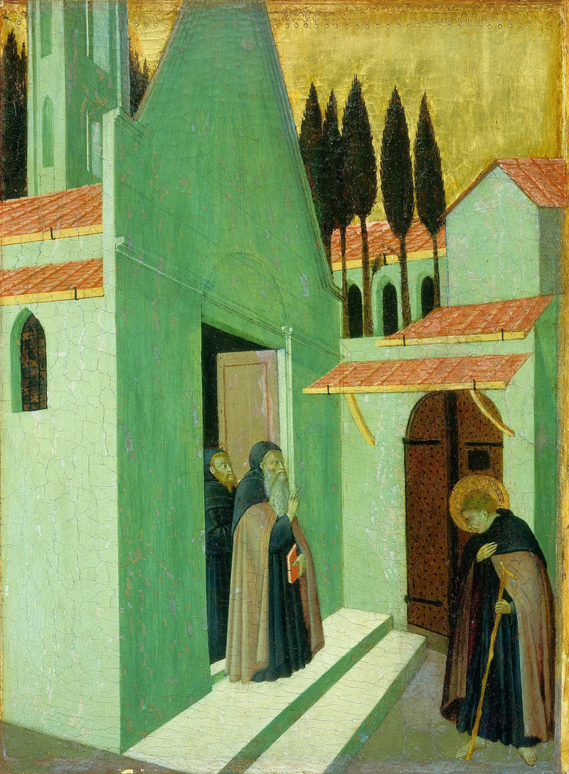 Saint Antoine lämnar sitt kloster - Master of the Osservanza