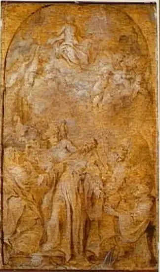Saint Augustinus som betraktar Treenigheten - Antoine van Dyck