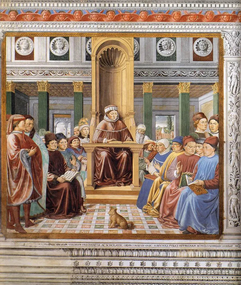 Saint Augustin undervisar i Rom (scen 6, sydvägg) - Benozzo Gozzoli