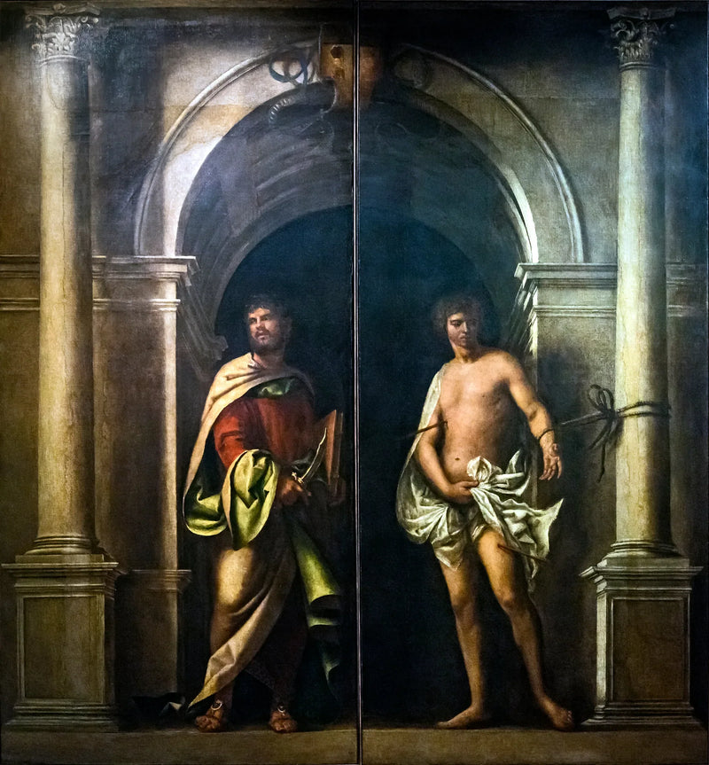 Saint Barthélemy och Saint Sébastien - Sebastiano del Piombo