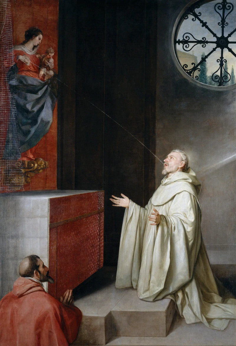 Saint Bernard och Jungfru - Alonso Cano