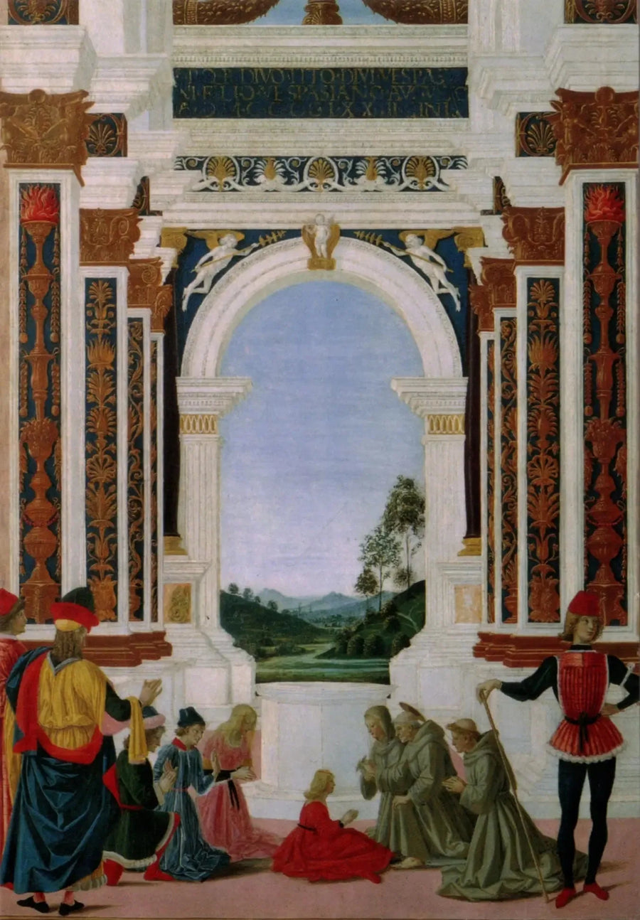Saint Bernardin helande en flicka - Pietro Perugino