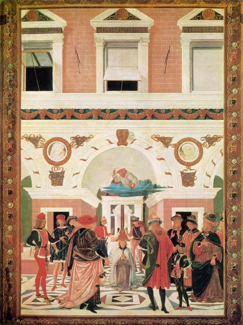 Saint Bernardin återställer synen post mortem för en blind - Pietro Perugino