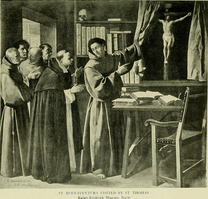 Saint Bonaventure och Saint Thomas av Aquino framför korset - Francisco de Zurbarán