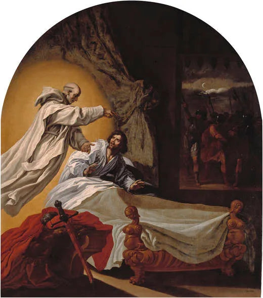 Saint Bruno apparaît à Rogerio Guiscardo, comte des Pouilles et de Calabre - Vincenzo Carducci
