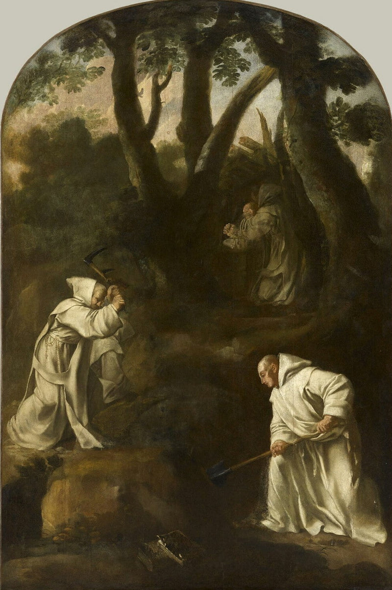 Saint Bruno i bön i sitt oratorium - Eustache Le Sueur