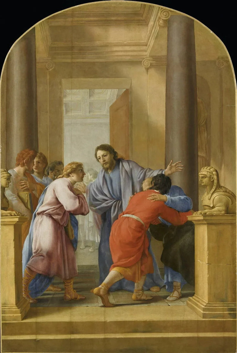 Saint Bruno engagerar sina lärjungar och sina vänner att lämna världen - Eustache Le Sueur