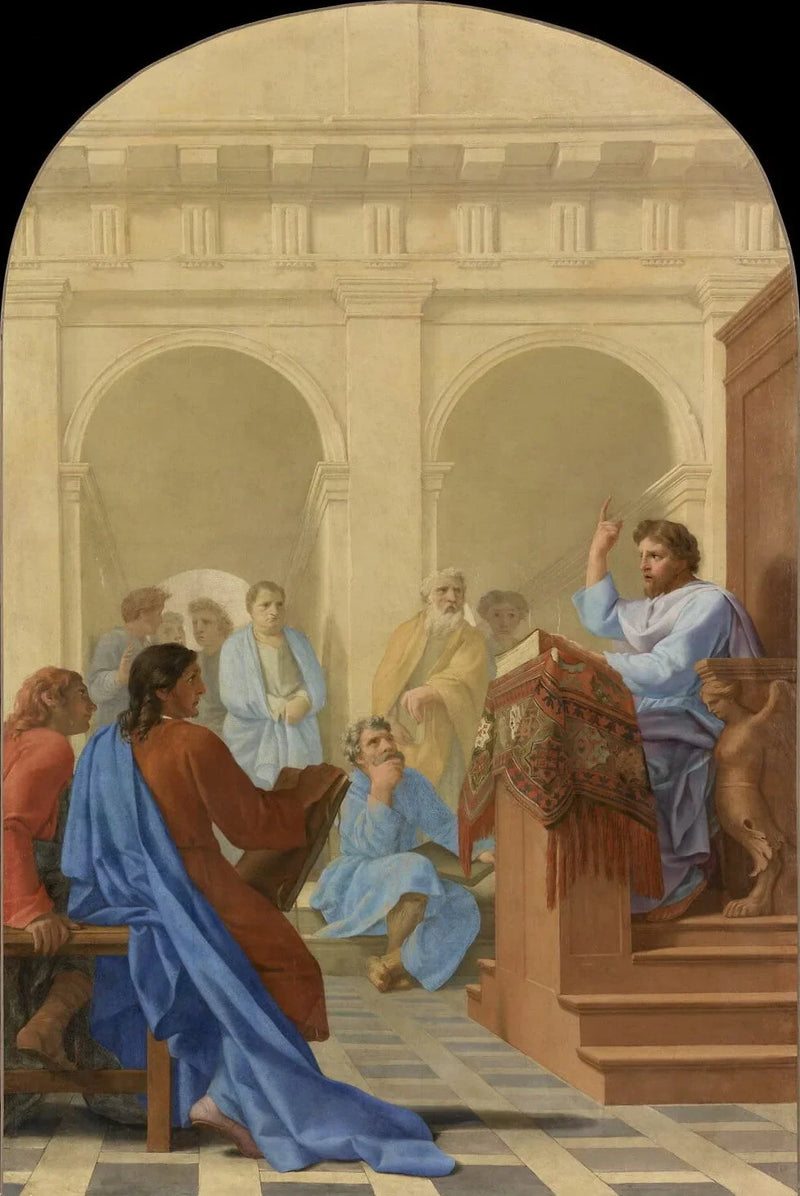 Saint Bruno undervisar i teologi vid skolorna i Reims - Eustache Le Sueur