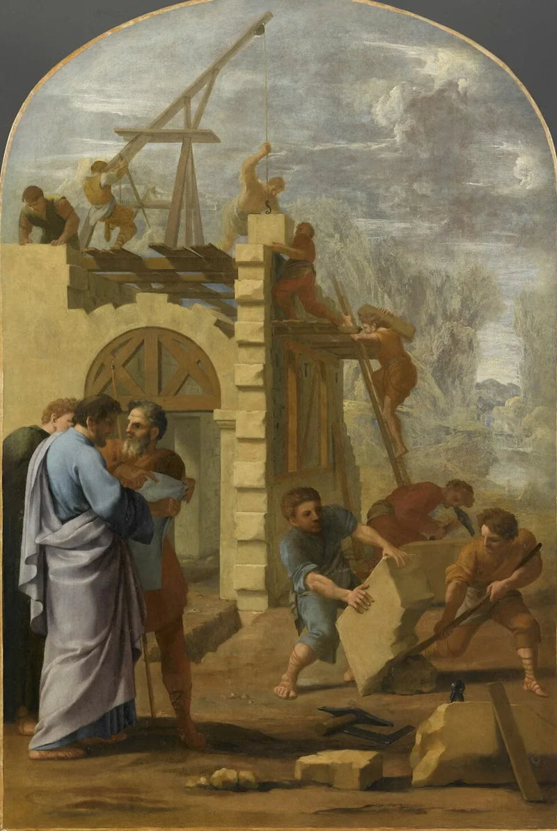 Saint Bruno bygger klostret - Eustache Le Sueur