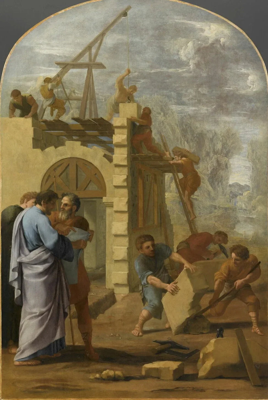 Saint Bruno bygger klostret - Eustache Le Sueur