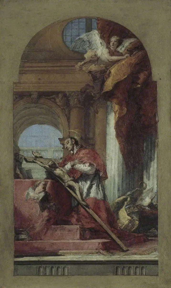 Saint Charles Borromée som mediterar över korset - Giovanni Battista Tiepolo