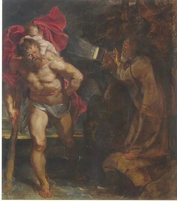 Saint Christophe och eremiten - Peter Paul Rubens