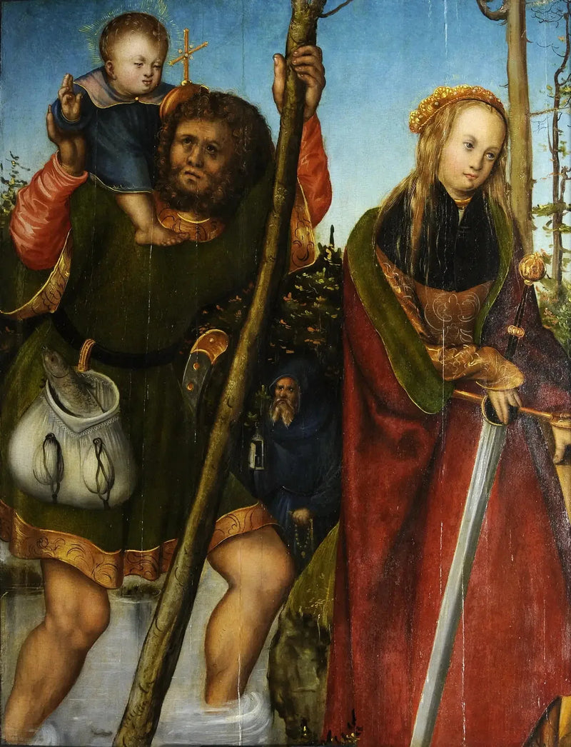 Sankt Kristoffer och Sankt Katarina - Lucas Cranach den äldre