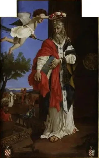 Saint Denys den aréopagen, krönt av en ängel - Nicolas Poussin