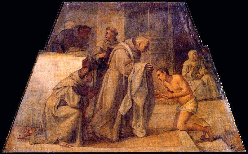 Saint Didaque d'Alcalá som tar emot franciskanska kläder - Annibale Carracci