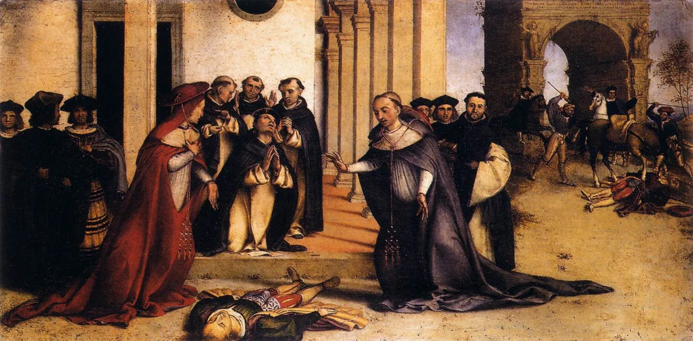 Saint Dominique élève Napoléon Orsini - Lorenzo Lotto image 1 reproduction artisanale de tableau