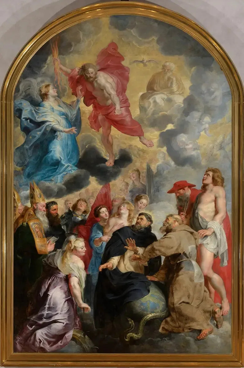 Saint Dominique och Saint François som skyddar världen från Kristi vrede - Peter Paul Rubens