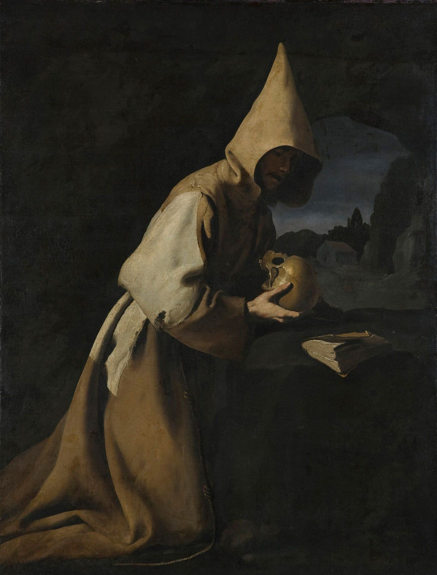 Saint François knäböjande i meditation - Francisco de Zurbarán