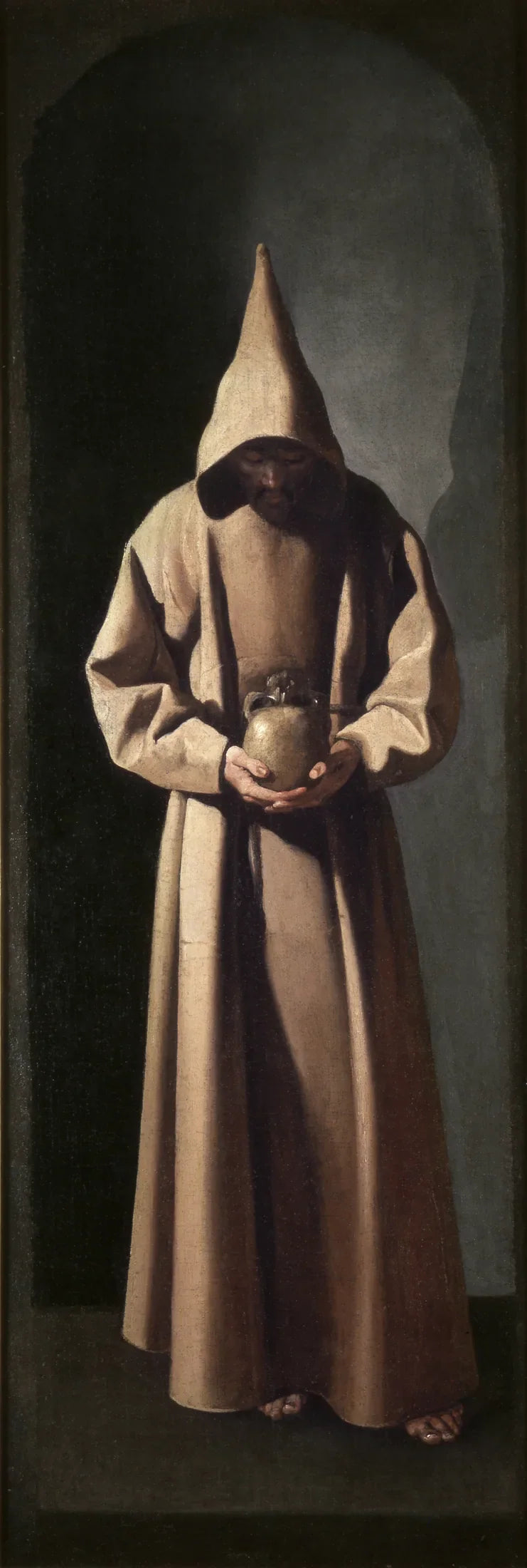 Saint François som betraktar ett skalle - Francisco de Zurbarán