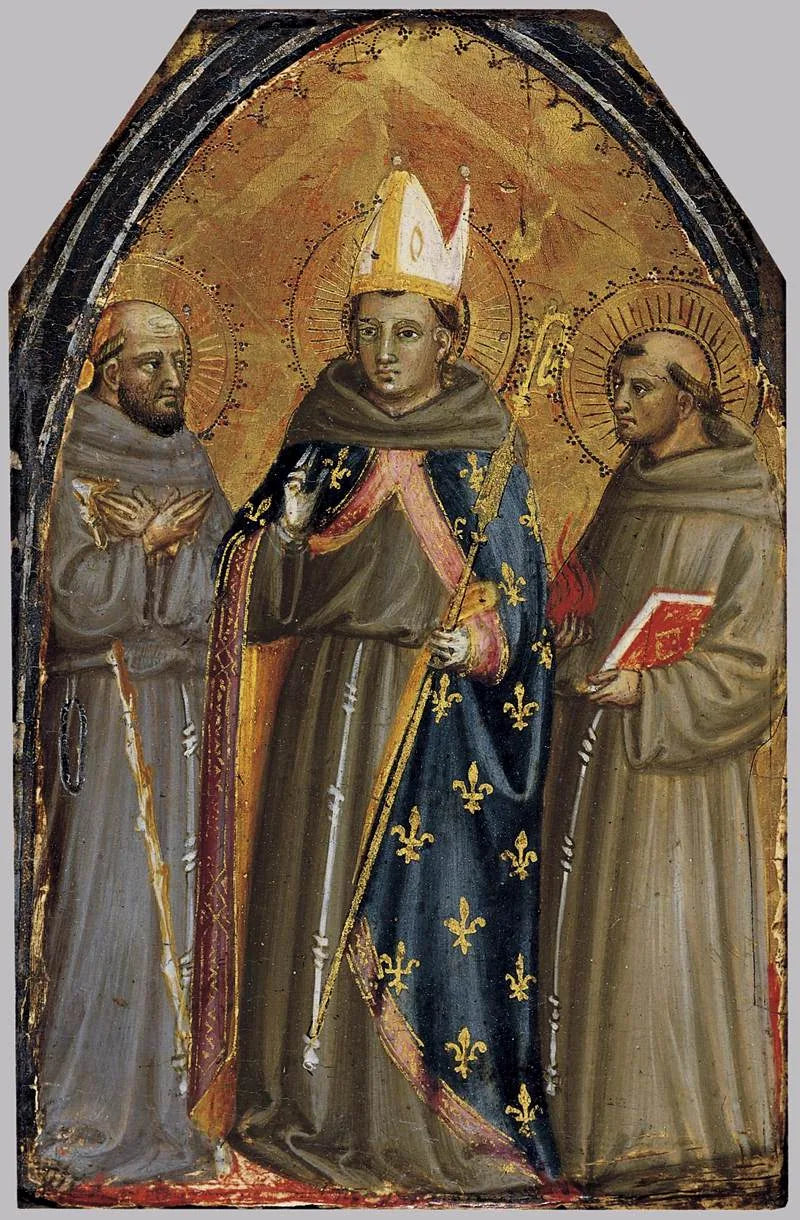Sankt Franciskus av Assisi, Sankt Ludvig av Toulouse och Sankt Antonius av Padua - Bicci di Lorenzo