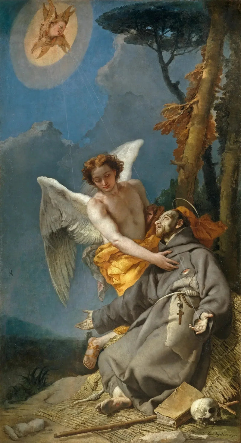Sankt Franciskus av Assisi som mottar stigmata - Giovanni Battista Tiepolo