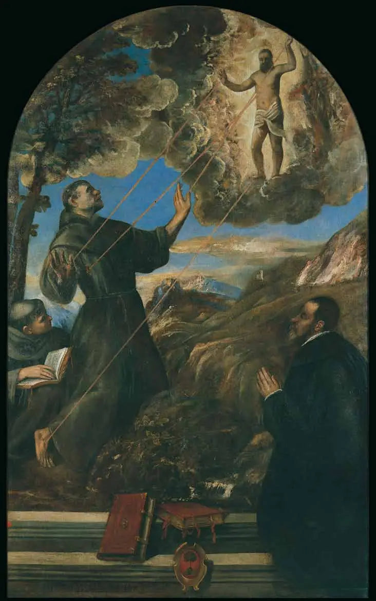Sankt Franciskus av Assisi som mottar stigmata - Titian