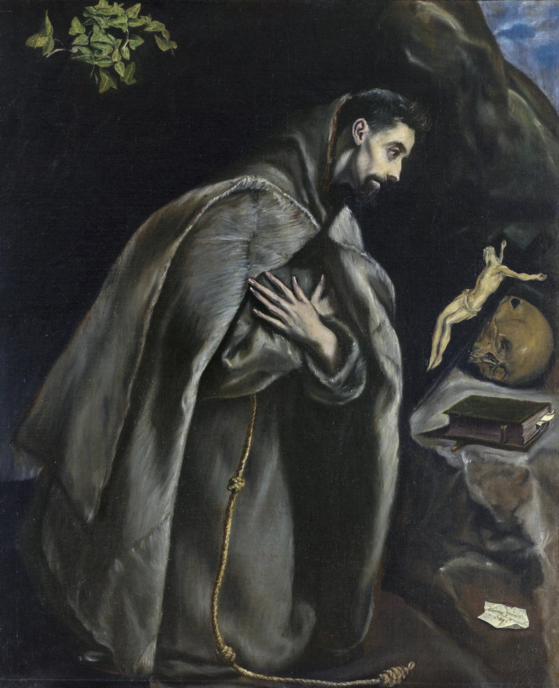 Saint François i bön framför korset - El Greco