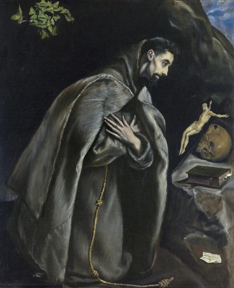 Saint François i bön framför korset - El Greco