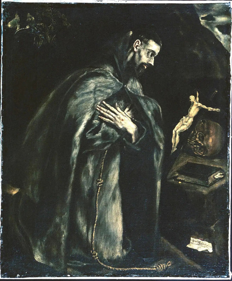 Saint François i bön - El Greco