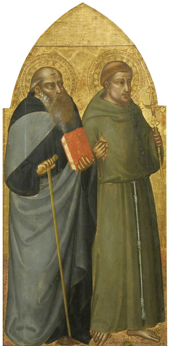 Sankt Franciskus och Sankt Anton Abbot - Bicci di Lorenzo