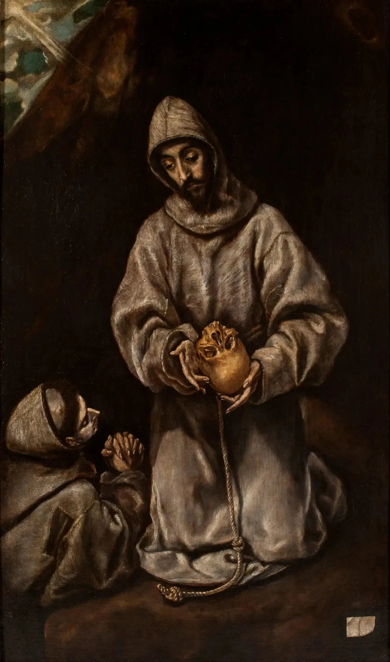 Saint François et frère Léon méditant sur la mort - El Greco image 1 reproduction de peinture à l’huile