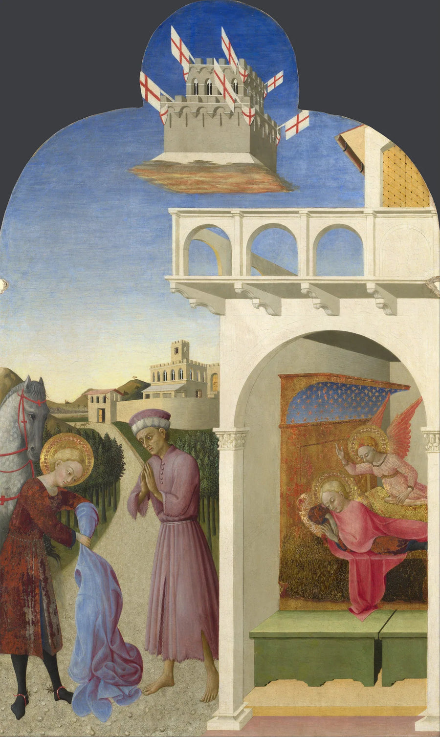 Saint François et le pauvre chevalier, et la vision de François - Stefano di Giovanni (Sassetta)