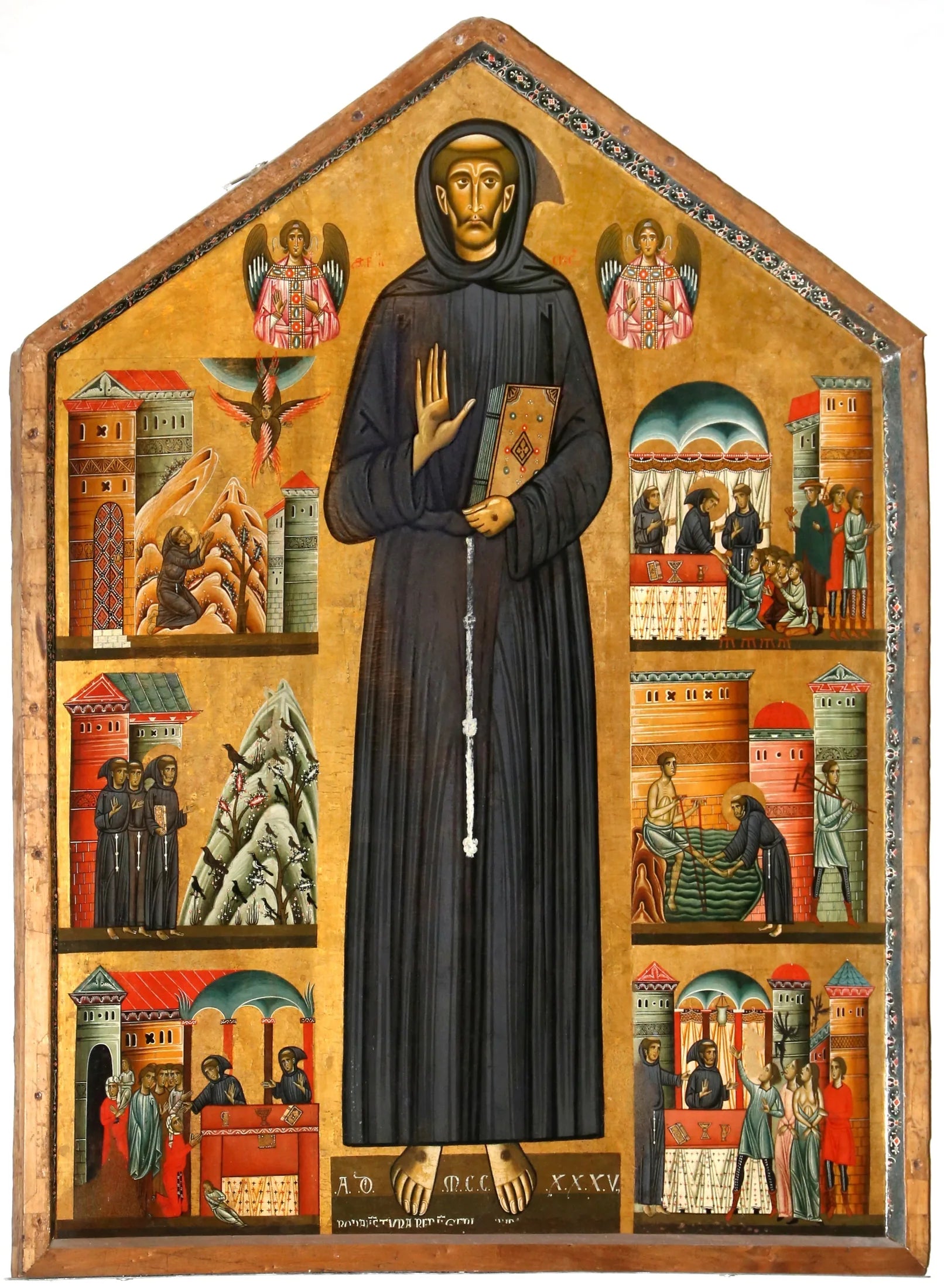 Saint François et six scènes de sa vie - Bonaventura Berlinghieri image 1 reproduction de peinture à l’huile