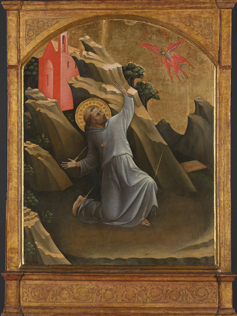 Saint François mottar stigmatiseringarna - Lorenzo Monaco
